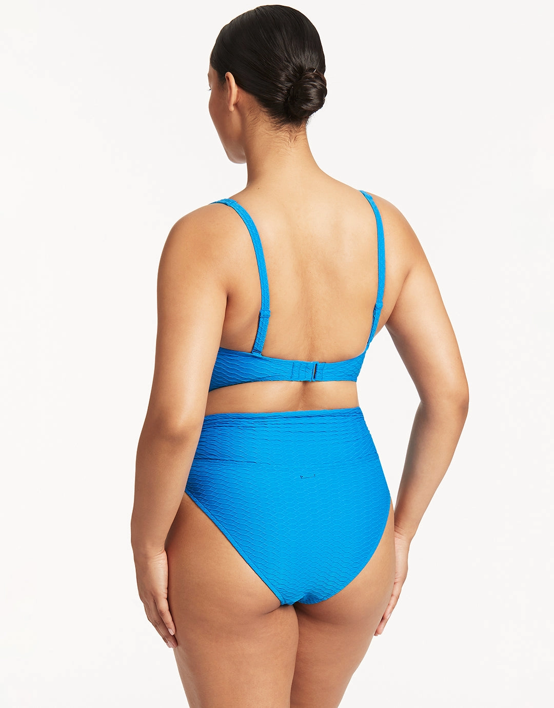 Honeycomb Cross Front Multi-Fit Bikini Top - Capri Blue