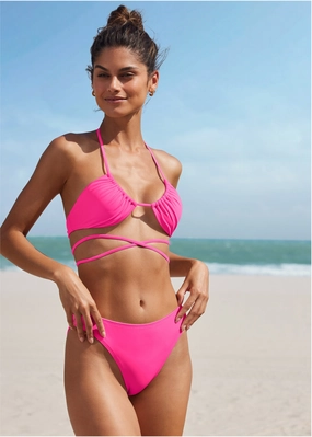 Ibiza Triangle Bikini Top - Hot Pink