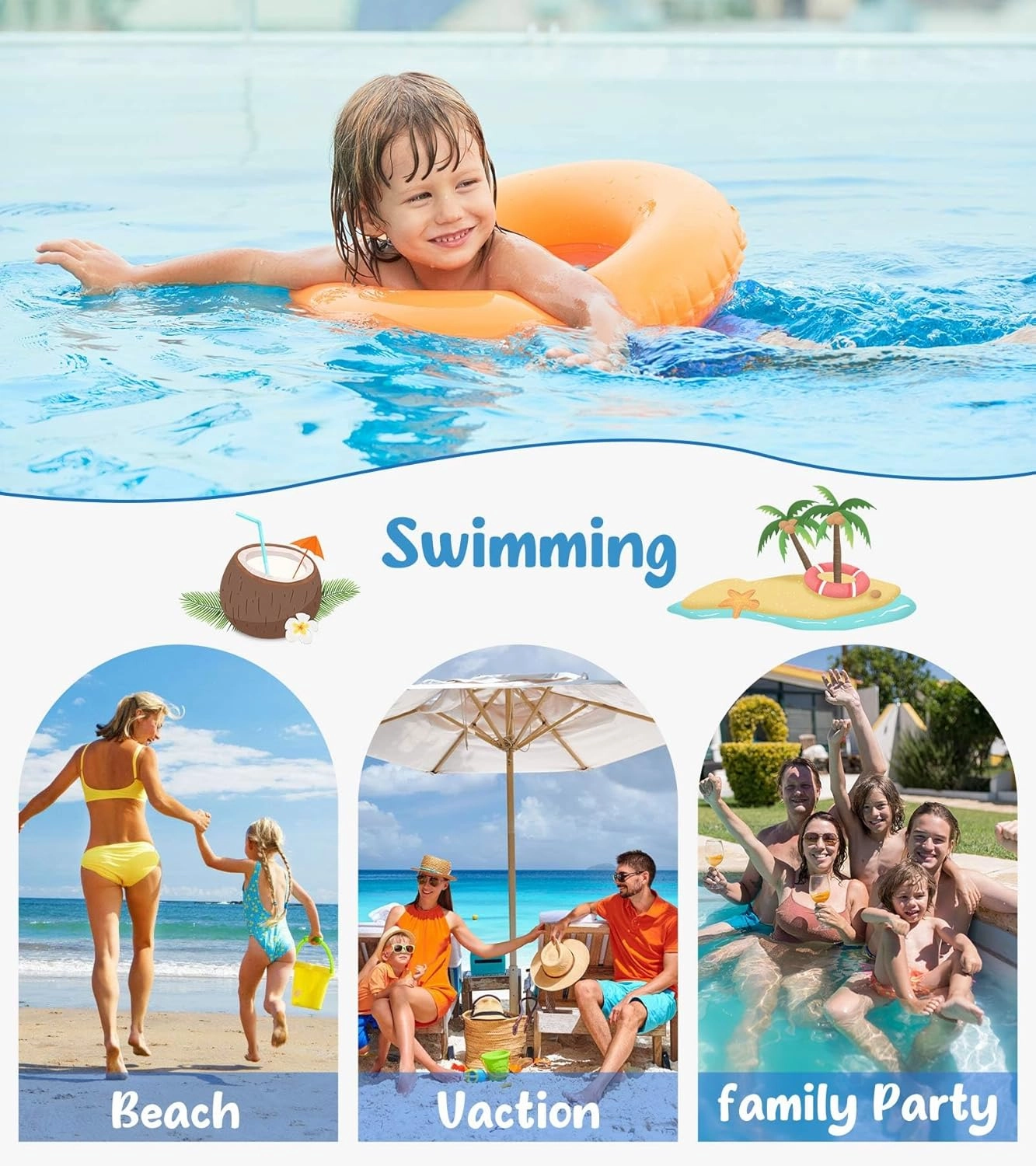 Idgreatim 5-12 Years Girls Swimsuits Long Sleeve Rash Guard Bathing Suit 3 Piece Tankini Sets
