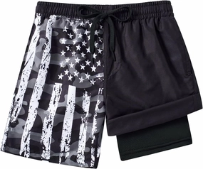Idgreatim 5-16T Boys Swim Trunks with Compression Liner Summer Beach Quick Dry Swimsuit Bathing Suit
