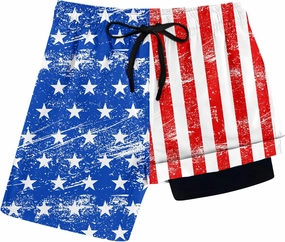 Idgreatim 5-16T Boys Swim Trunks with Compression Liner Summer Beach Quick Dry Swimsuit Bathing Suit