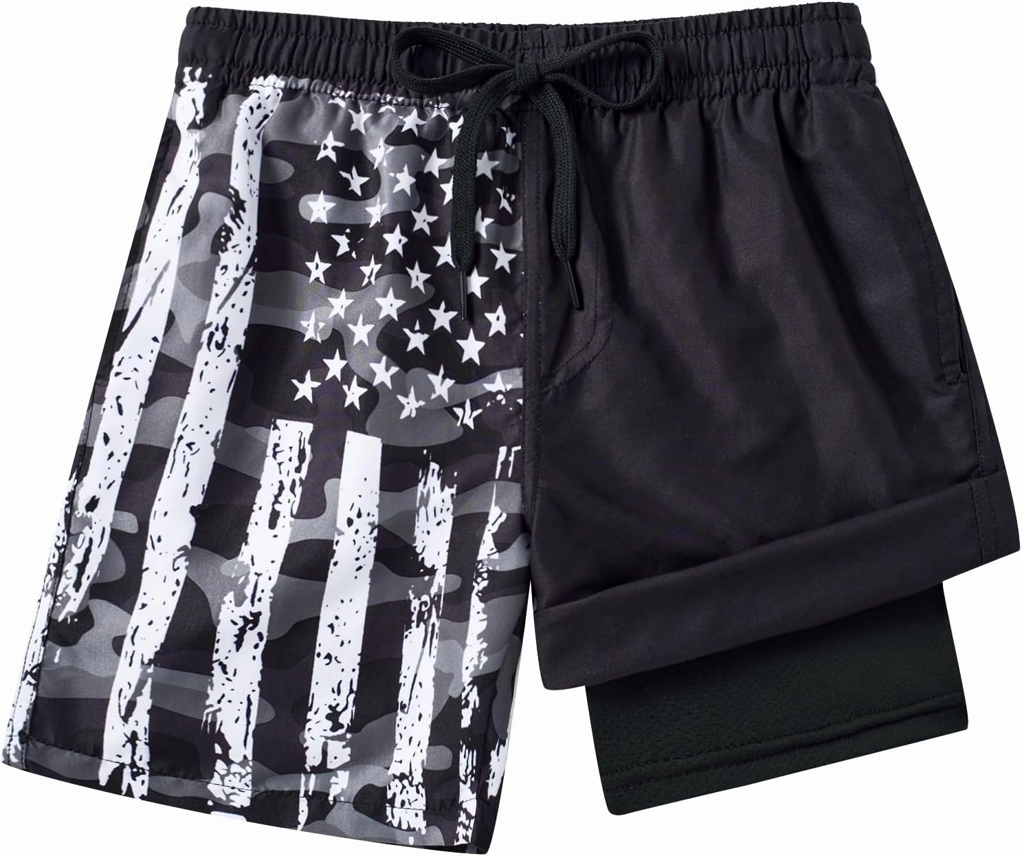 Idgreatim 5-16T Boys Swim Trunks with Compression Liner Summer Beach Quick Dry Swimsuit Bathing Suit