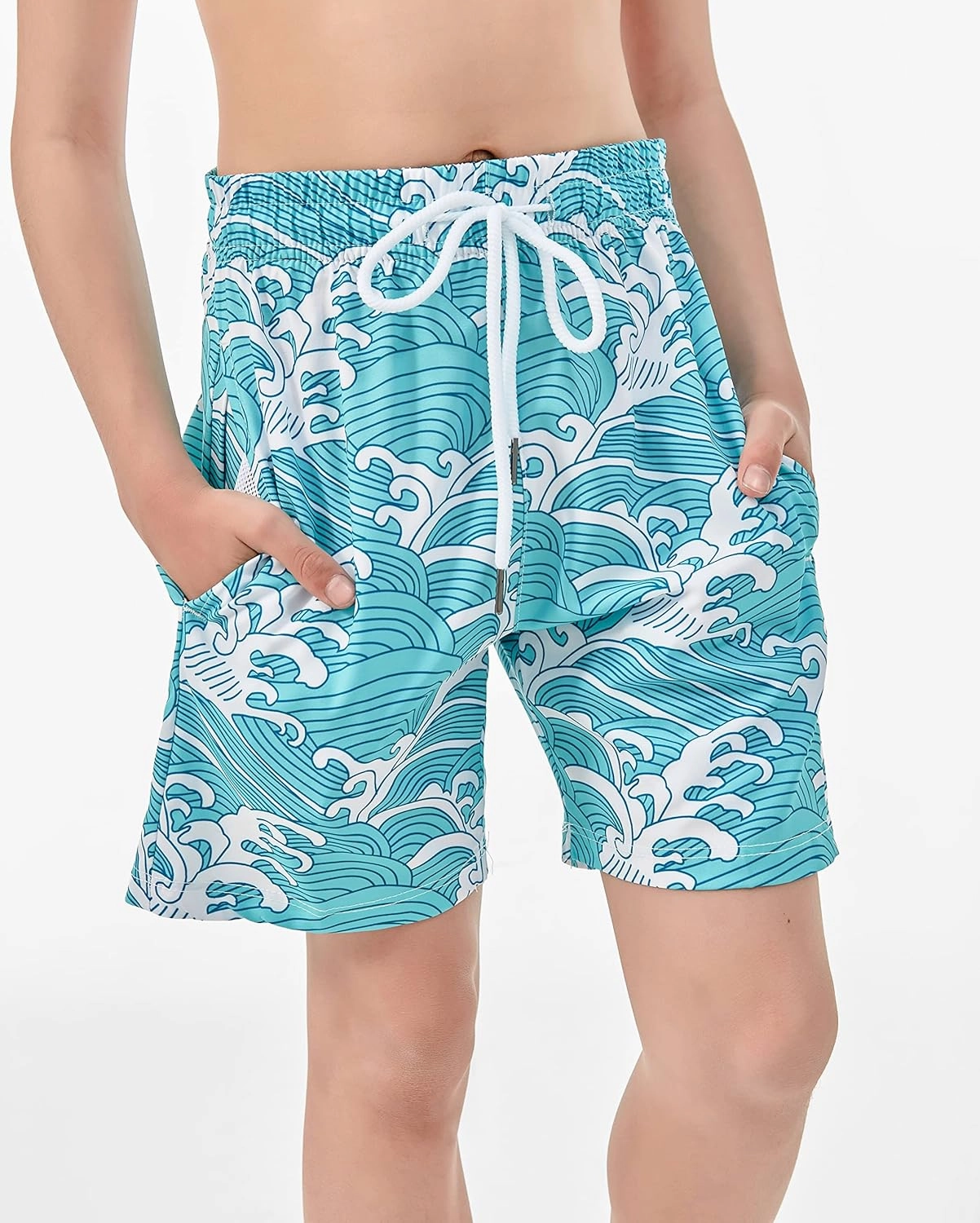 IRELIA Boys Swim Trunks with Boxer Brief Liner Compression Swimming Shorts Quick Dry Swimwear