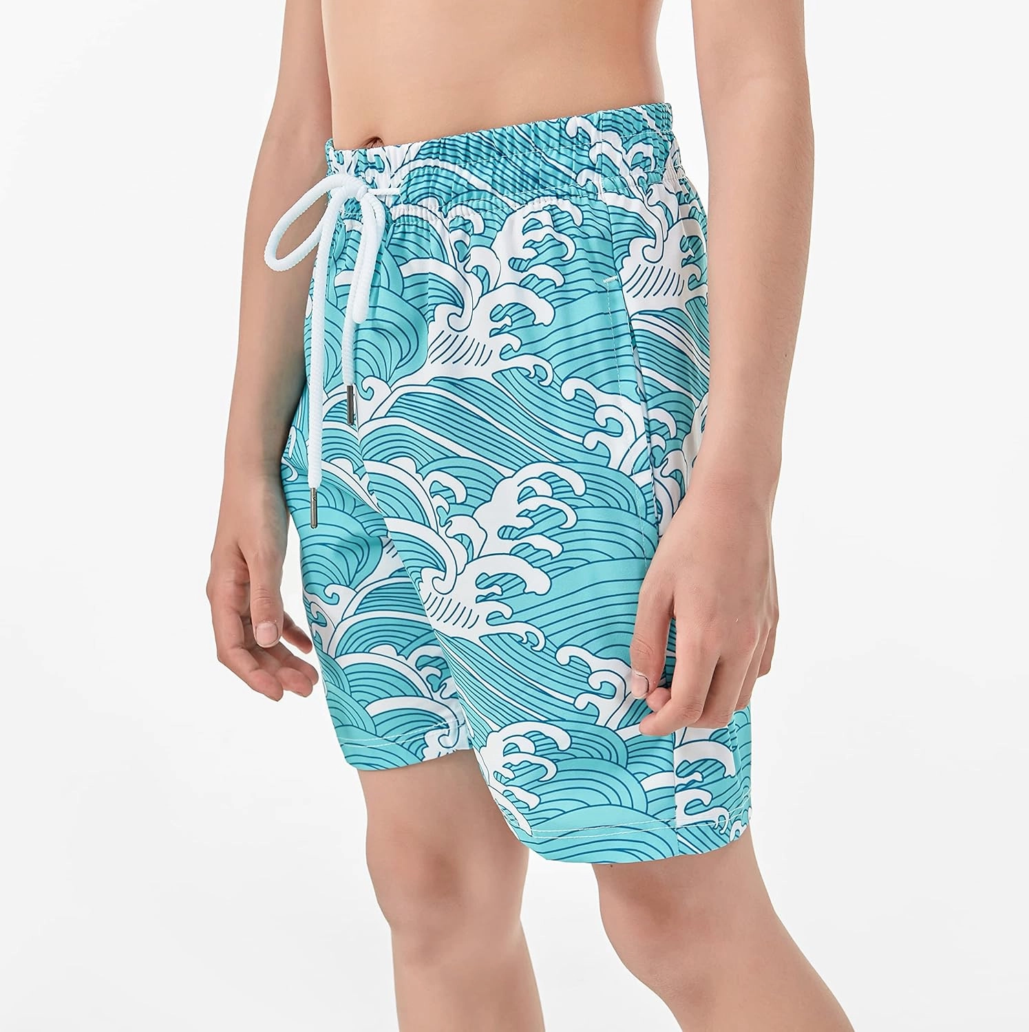 IRELIA Boys Swim Trunks with Boxer Brief Liner Compression Swimming Shorts Quick Dry Swimwear