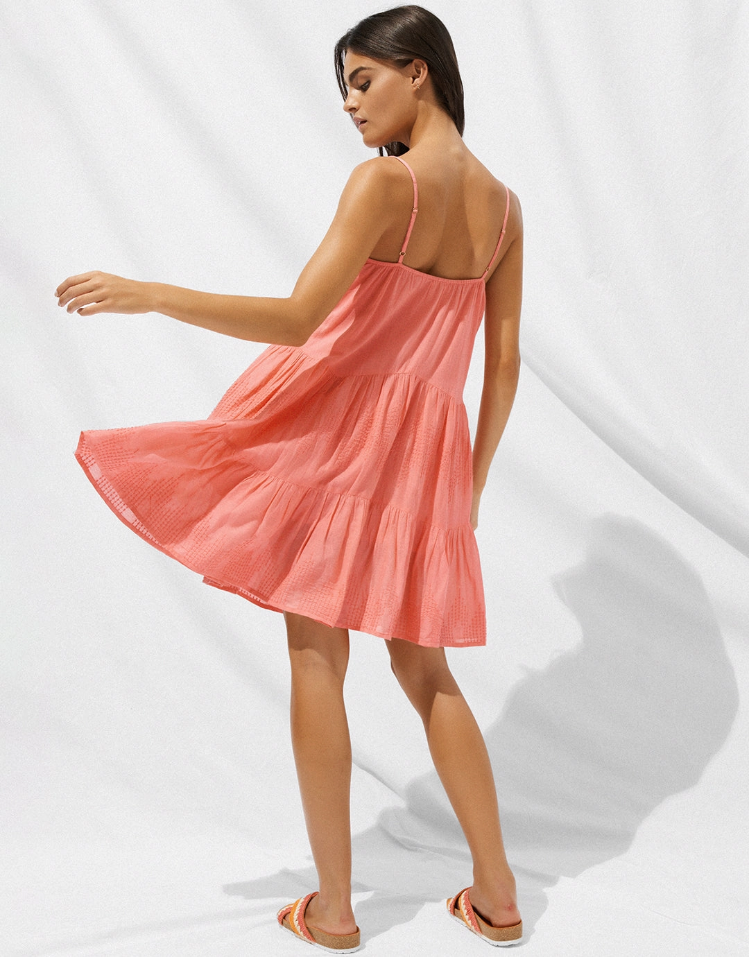 Island Nostalgia Mini Dress - Ocean Coral