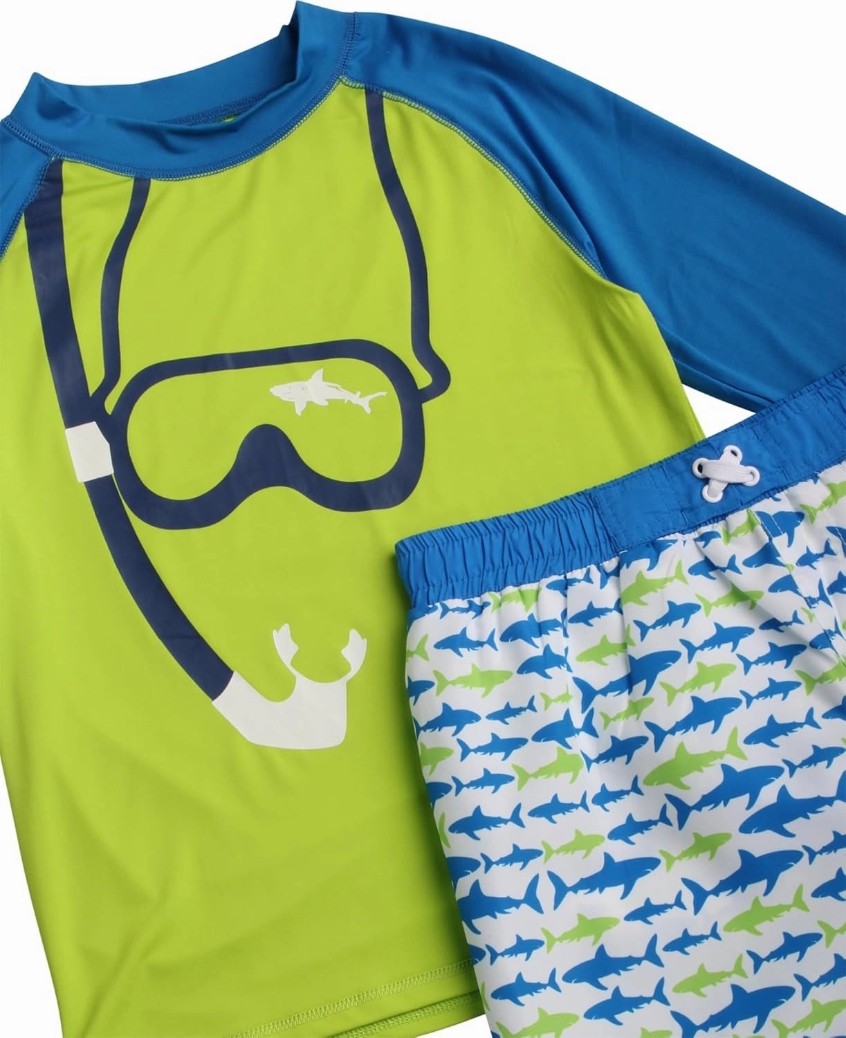 iXtreme Boys Rash Guard Set - 2 Piece UPF 50  Quick Dry Long Sleeve Swim Shirt and Swim Trunks for Boys (Sizes: 2T-14)