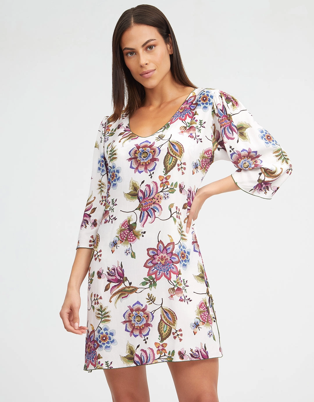 Jasmine Beach Dress - White Floral