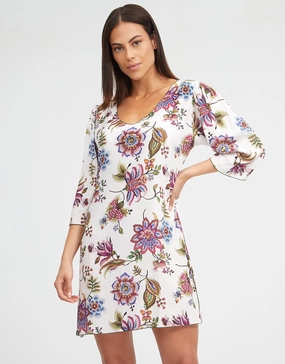 Jasmine Beach Dress - White Floral