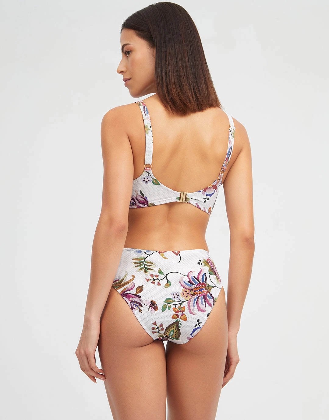 Jasmine Underwired Bikini Top - White Floral