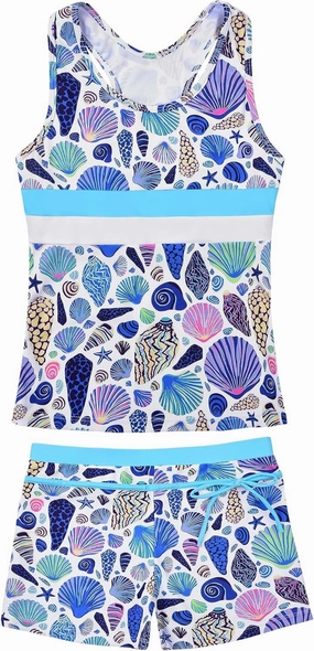 JerrisApparel Little Girls' Summer Two Piece Boyshort Tankini Kids Swimsuit