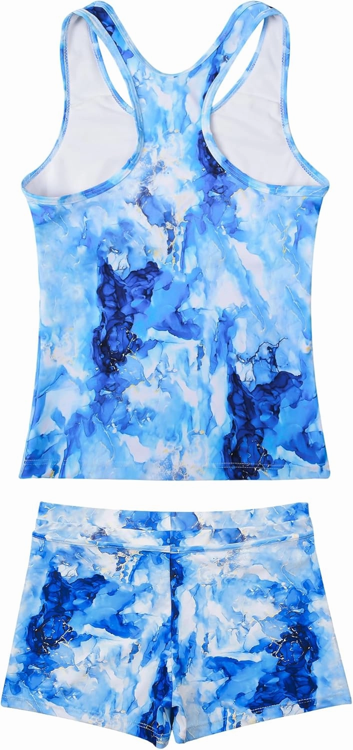 JerrisApparel Little Girls' Summer Two Piece Boyshort Tankini Kids Swimsuit
