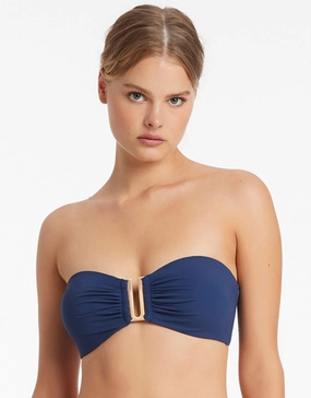 Jetset U Trim Bandeau Bikini Top - Pacific Blue