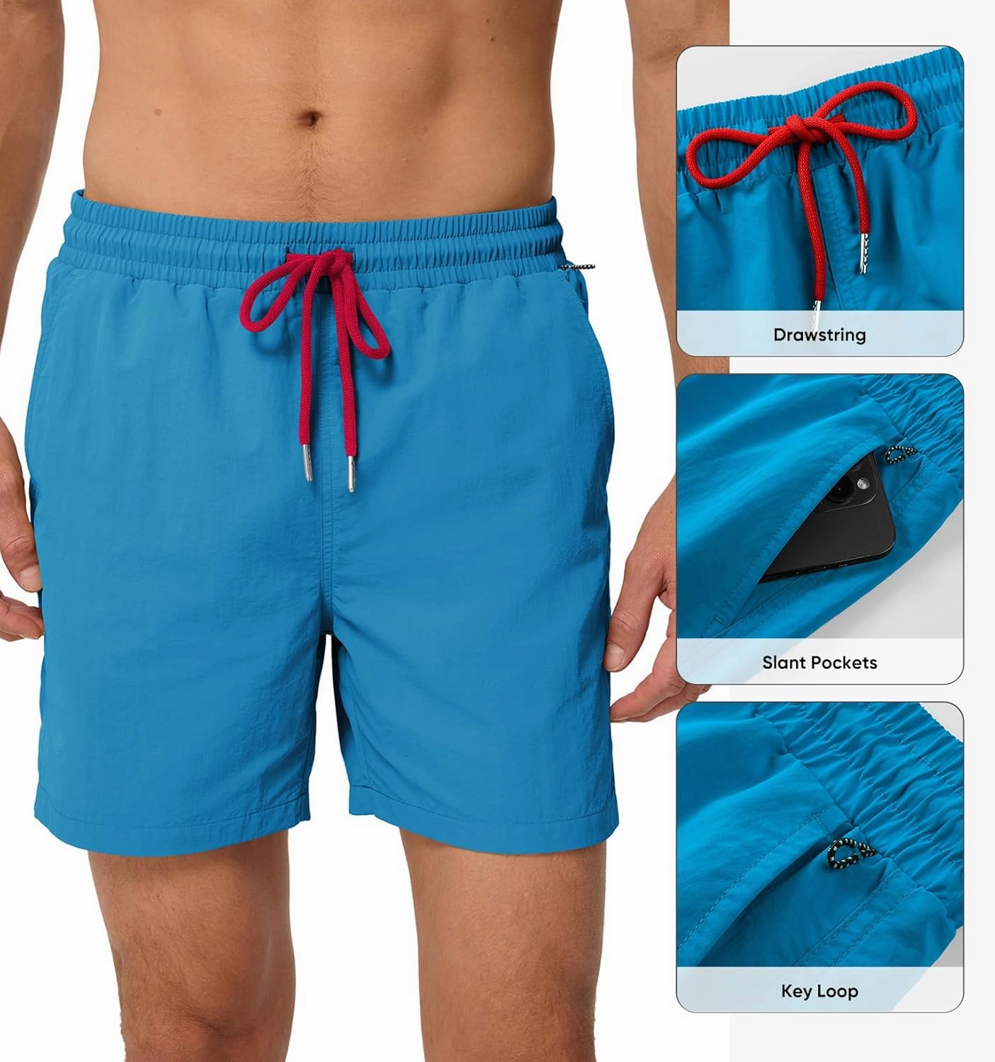 JMIERR Mens Swim Trunks with Mesh Lining Beach Swimming Shorts for Men Lightweight Swimwear Summer Sports Short