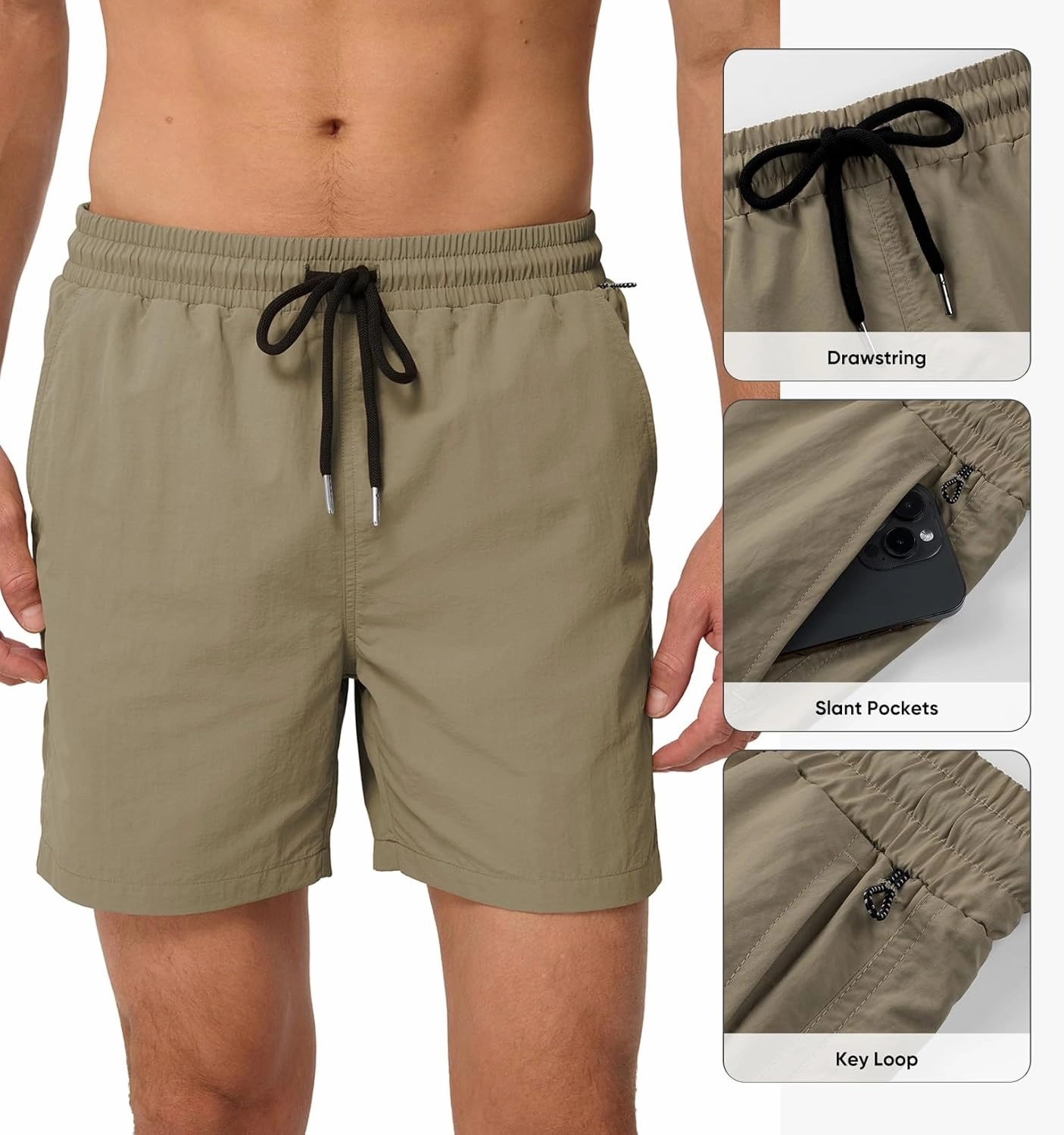 JMIERR Mens Swim Trunks with Mesh Lining Beach Swimming Shorts for Men Lightweight Swimwear Summer Sports Short