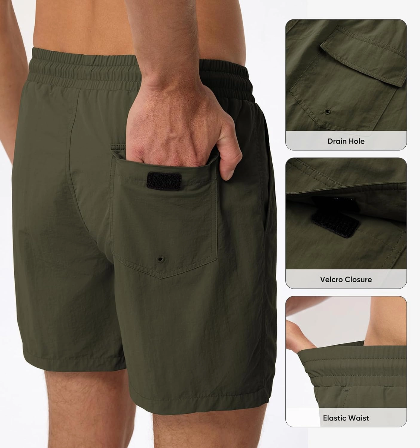 JMIERR Mens Swim Trunks with Mesh Lining Beach Swimming Shorts for Men Lightweight Swimwear Summer Sports Short