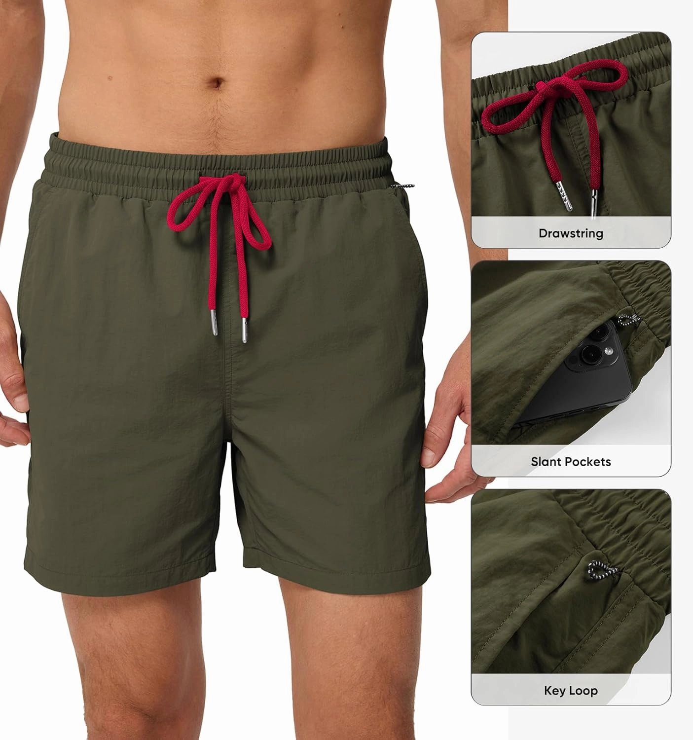 JMIERR Mens Swim Trunks with Mesh Lining Beach Swimming Shorts for Men Lightweight Swimwear Summer Sports Short