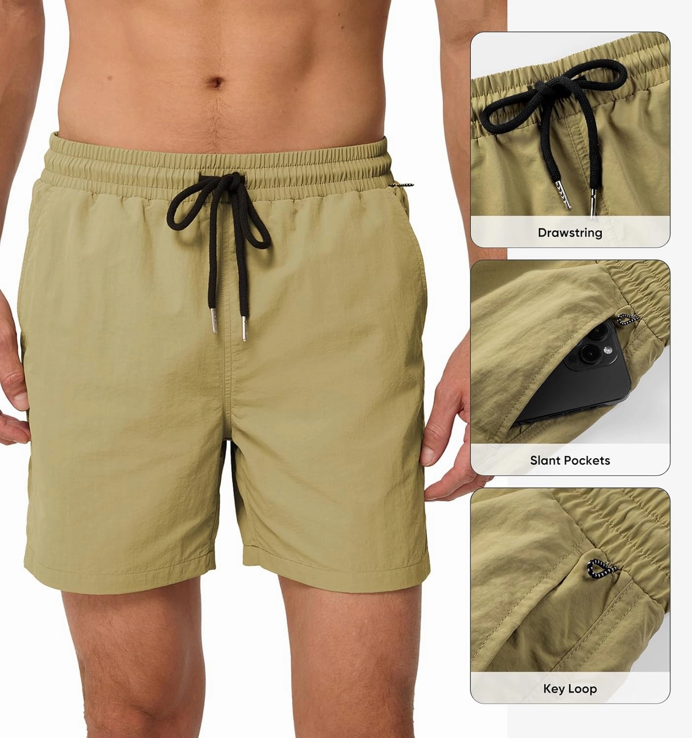 JMIERR Mens Swim Trunks with Mesh Lining Beach Swimming Shorts for Men Lightweight Swimwear Summer Sports Short