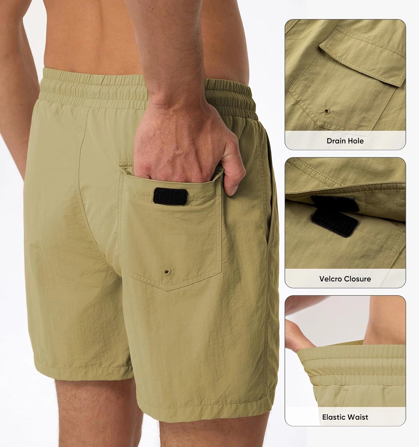 JMIERR Mens Swim Trunks with Mesh Lining Beach Swimming Shorts for Men Lightweight Swimwear Summer Sports Short