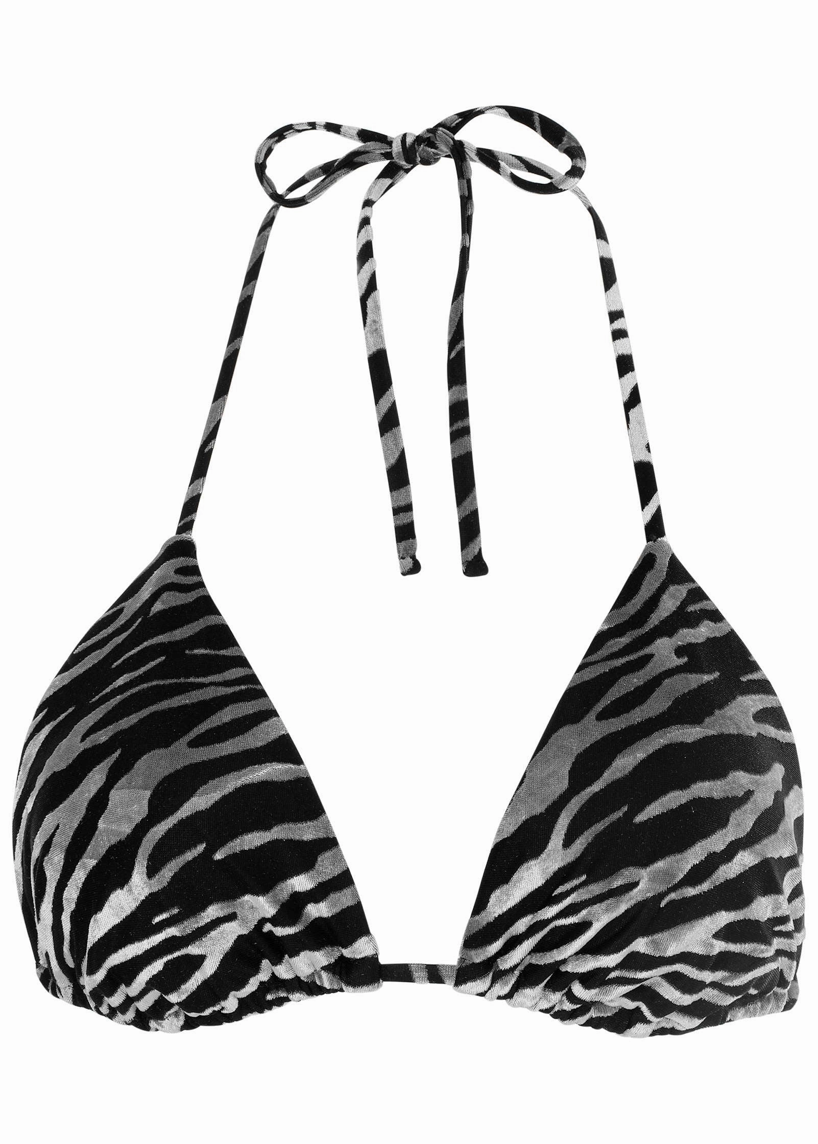 Jungle Velvet Bahamas Triangle Top - Black & Silver