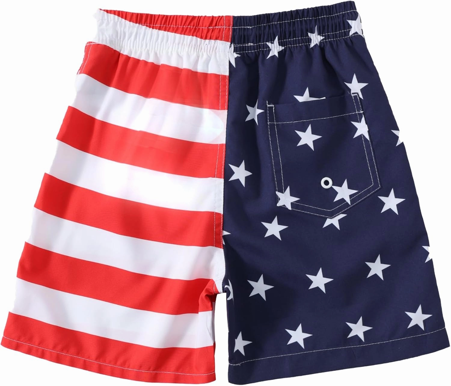 KAILUA SURF 2 Pack Boys Swim Trunks, High-Visibility Safety Colors and American Flag, Quick Dry Kids Shorts, Sizes 2T-16
