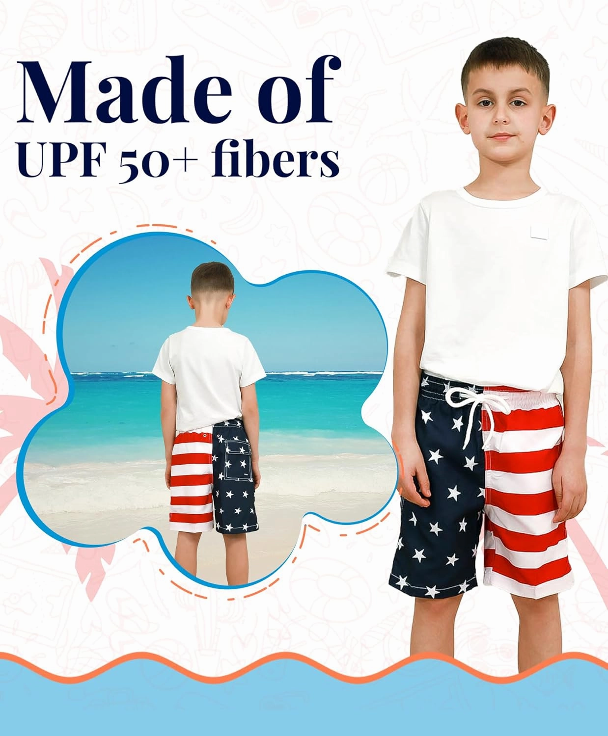 KAILUA SURF Boys' Swim Trunks Quick Dry Board Shorts with Mesh Liner, Sizes 2T-18/20