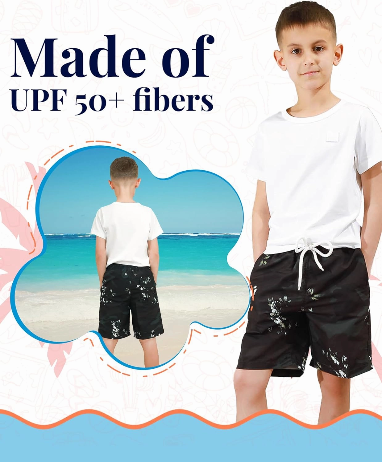 KAILUA SURF Boys' Swim Trunks Quick Dry Board Shorts with Mesh Liner, Sizes 2T-18/20