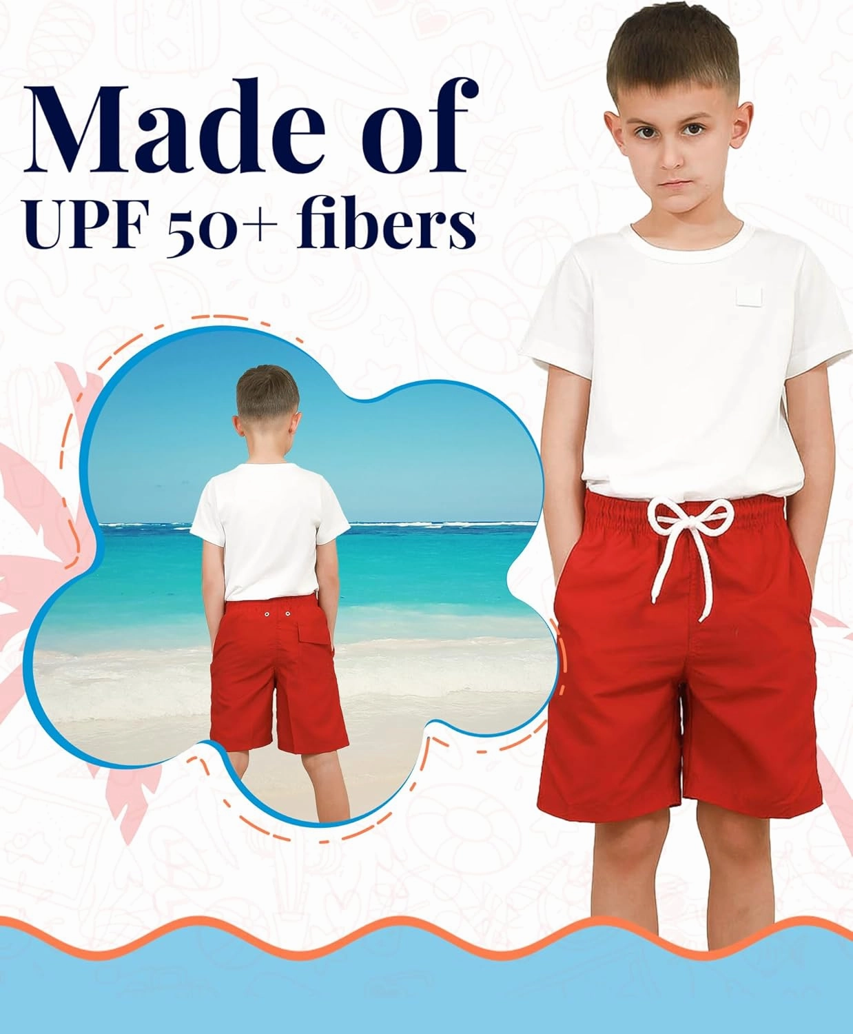 KAILUA SURF Boys' Swim Trunks Quick Dry Board Shorts with Mesh Liner, Sizes 2T-18/20