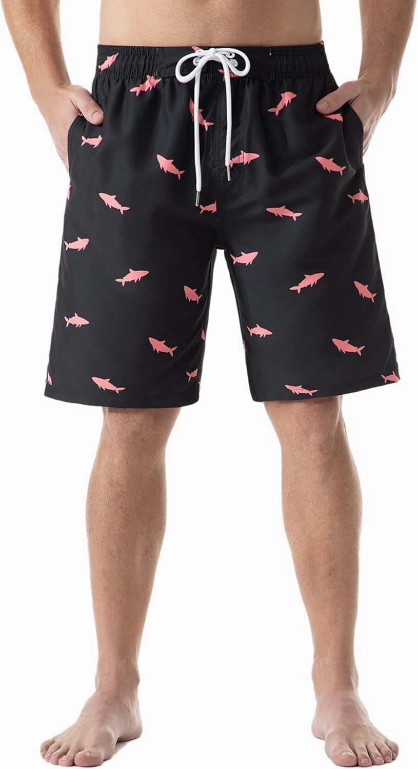 KAILUA SURF Mens Swim Trunks Long, Quick Dry Boardshorts, 9 Inches Inseam Bathing Suits with Mesh Lining