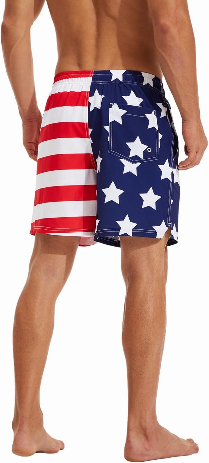 KAIUA SURF Mens Swim Trunks with Compression Liner 7 Inch Inseam Quick Dry Mens Swimming Shorts Bathing Suit
