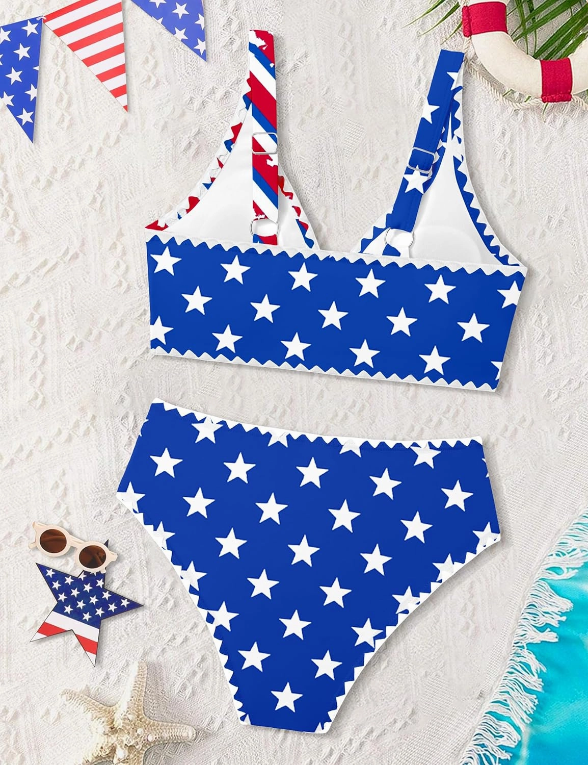 KANGKANG Girls Swimsuit Bikini Set Solid Color V-Neck Two Piece Bathing Suit with Chest Pad Adjustable Straps Swimwear 7-16T