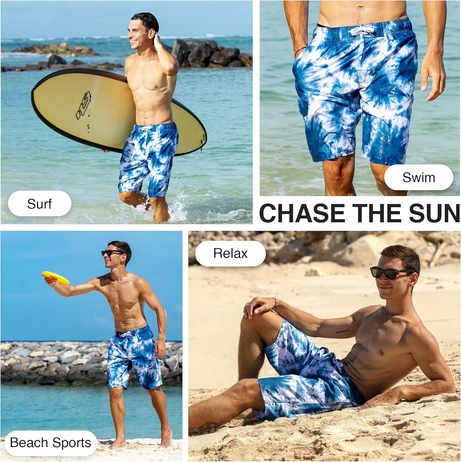 Kanu Surf Bellaire Men's Swim Trunks Quick-Dry Swim Shorts Men, 9" Inseam (Regular & Extended Sizes)