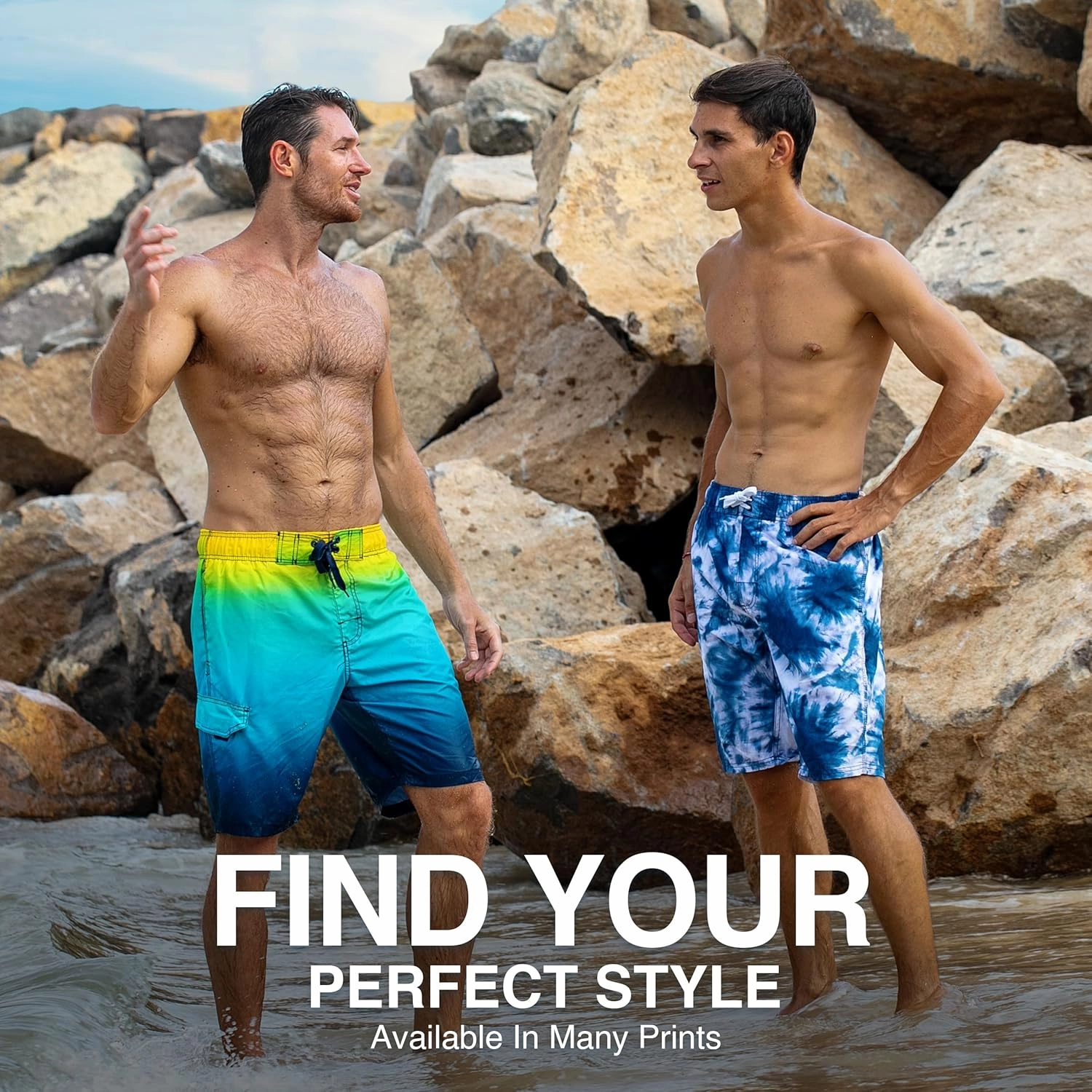 Kanu Surf Bellaire Men's Swim Trunks Quick-Dry Swim Shorts Men, 9" Inseam (Regular & Extended Sizes)