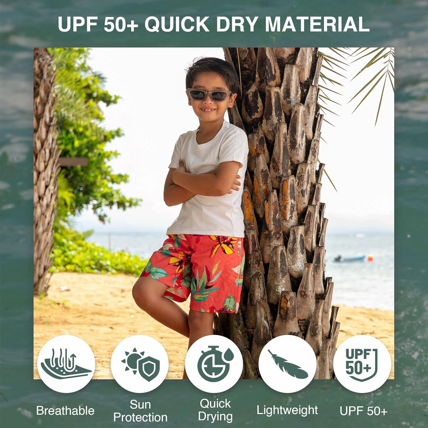 Kanu Surf Boys' Yolo Quick Dry UPF 50  Beach Swim Trunk
