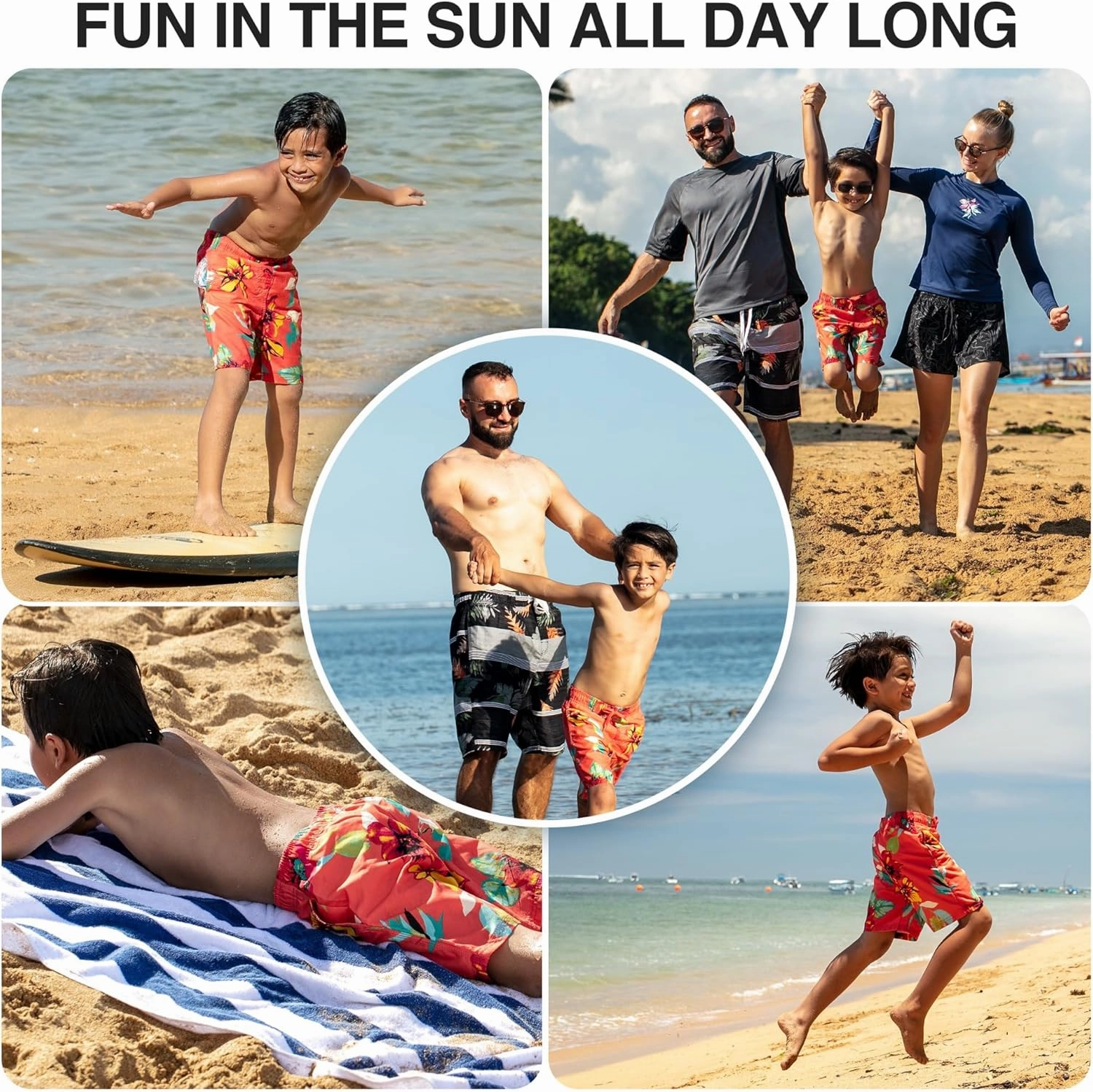 Kanu Surf Boys' Yolo Quick Dry UPF 50  Beach Swim Trunk
