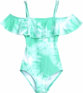 Kanu Surf Girls' Peggy UPF 50  Beach Sport Off Shoulder One Piece Swimsuit