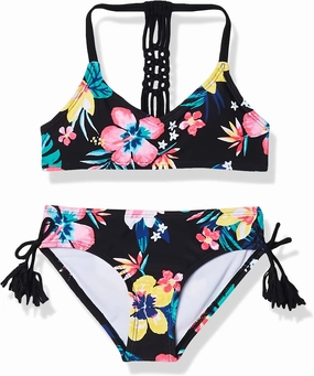 Kanu Surf Girls' Willow V-Neck Bikini Beach Sport 2-Piece Swimsuit