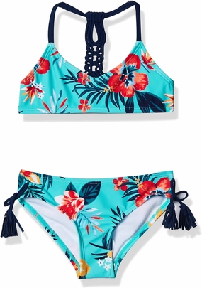 Kanu Surf Girls' Willow V-Neck Bikini Beach Sport 2-Piece Swimsuit