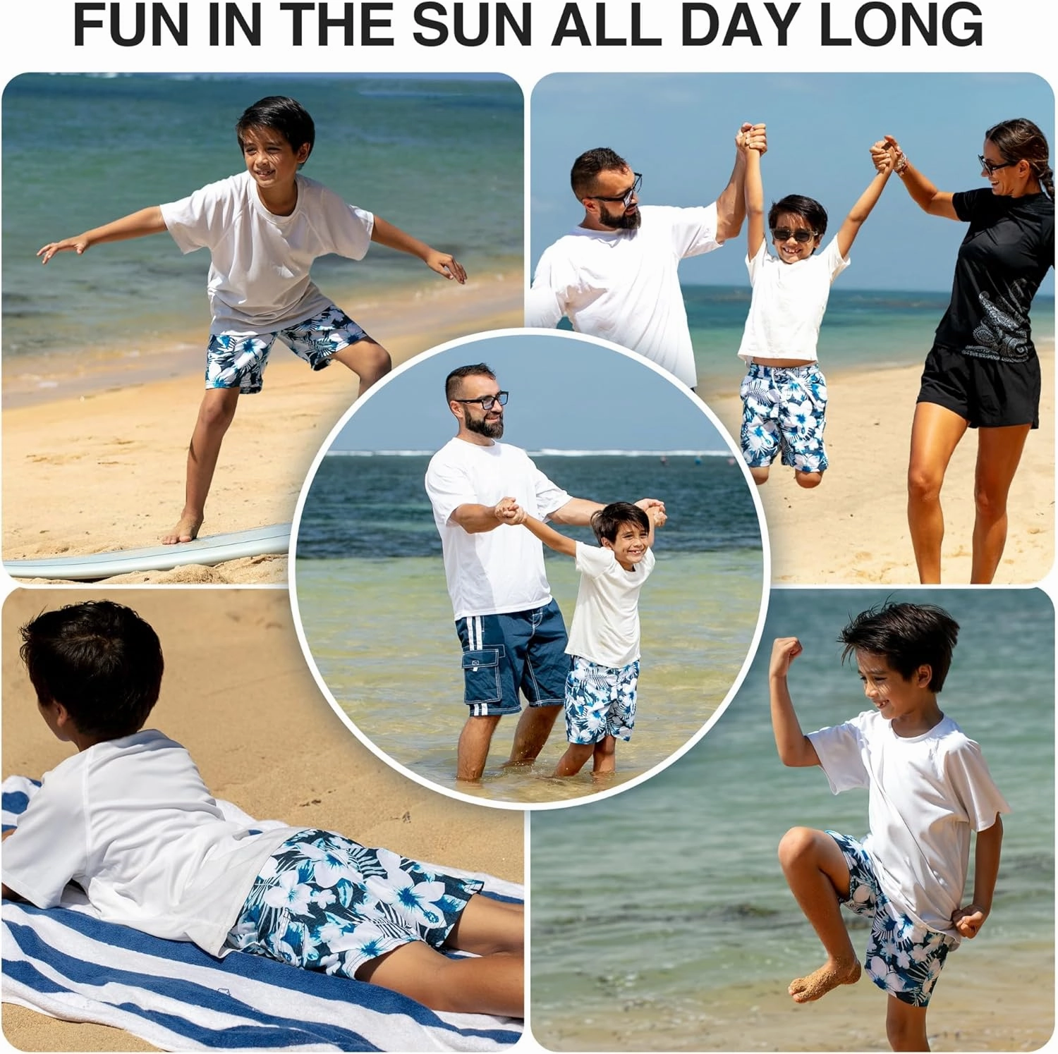 Kanu Surf Line Up Boys Swim Trunks with UPF 50  Sun Protection - Quick Dry Boys Swimsuit