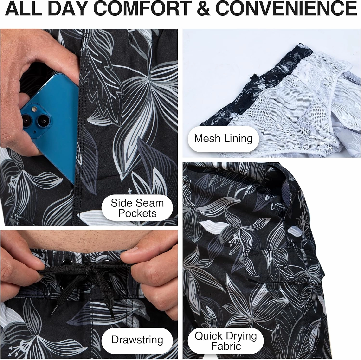 Kanu Surf Men's Wade Trunks Quick-Dry Swim Shorts, 5.5  9 Inch Inseam (Regular & Extended Sizes)