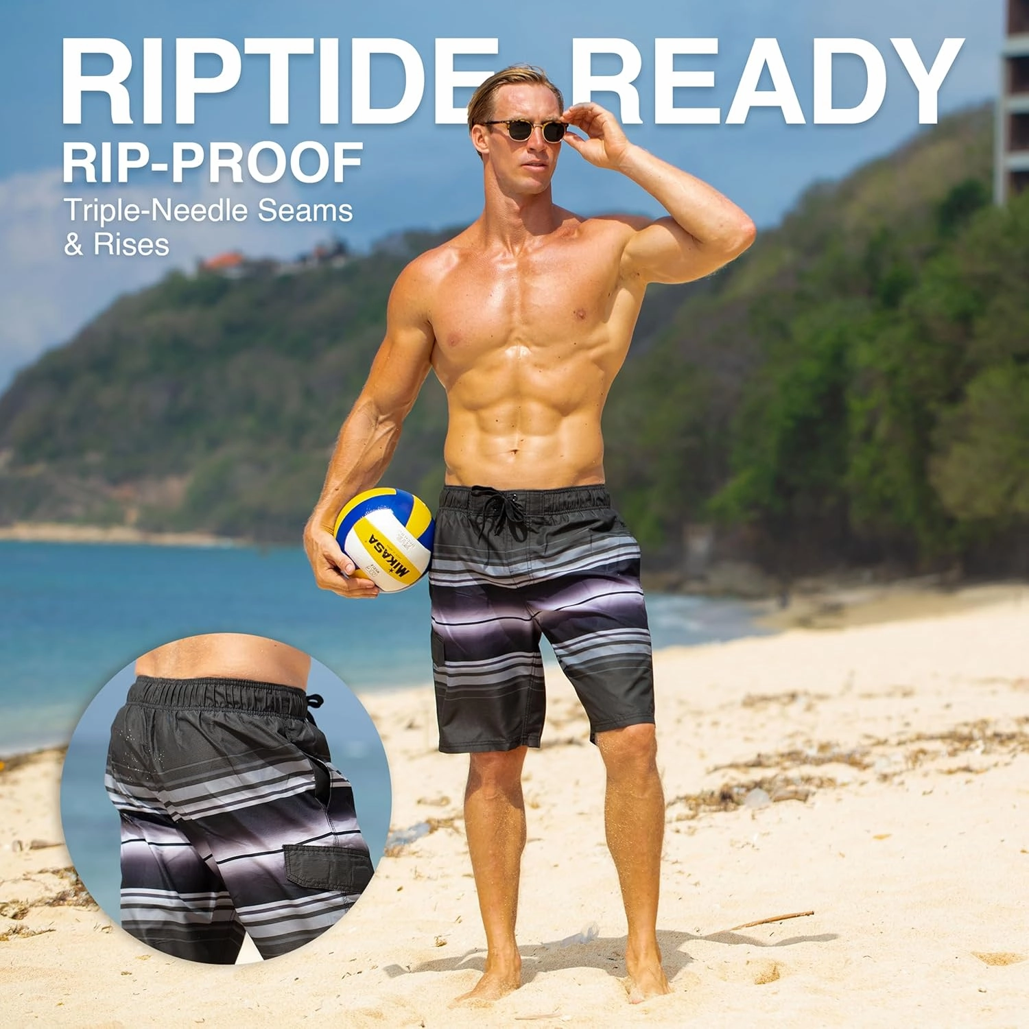 Kanu Surf Men's Wade Trunks Quick-Dry Swim Shorts, 5.5  9 Inch Inseam (Regular & Extended Sizes)