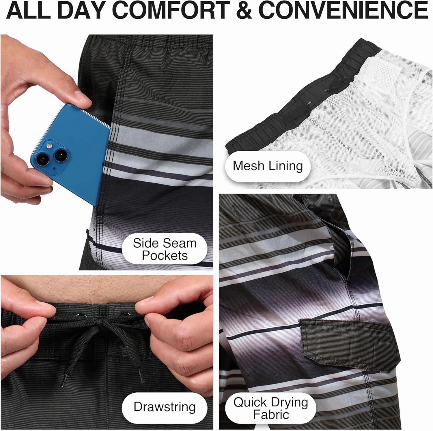 Kanu Surf Men's Wade Trunks Quick-Dry Swim Shorts, 5.5  9 Inch Inseam (Regular & Extended Sizes)