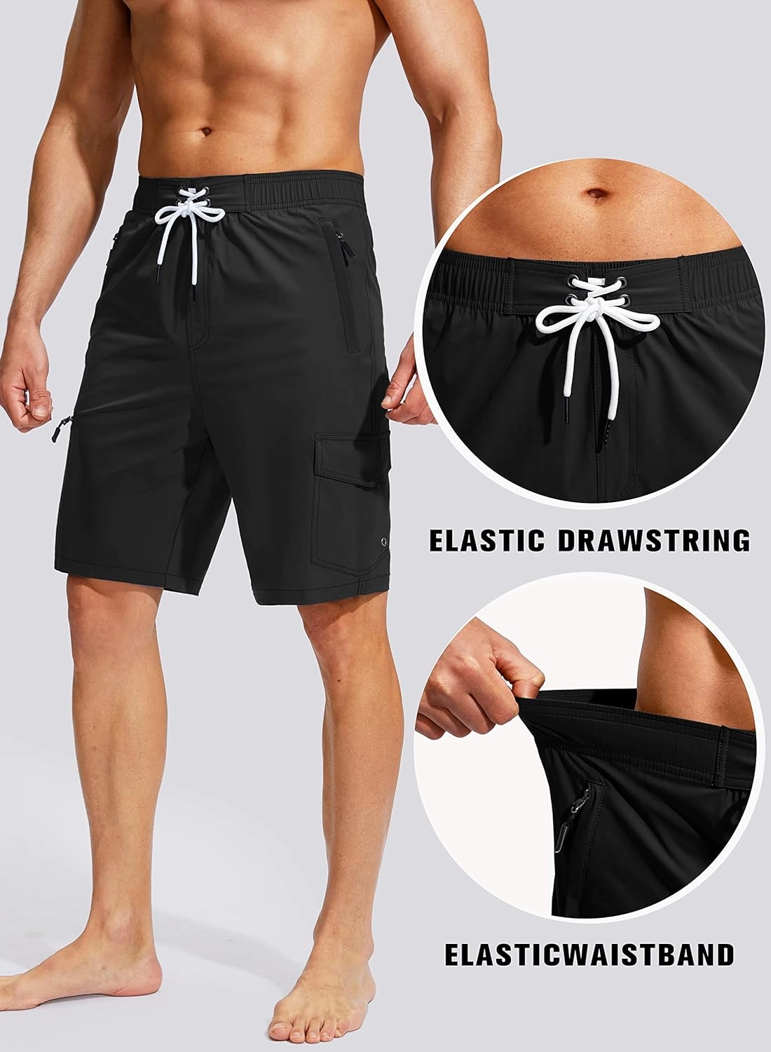 Kayrth Men's Swim Trunks Quick Dry Board Shorts with 5 Pockets Swimsuit Swimwear for Men - No Mesh Liner