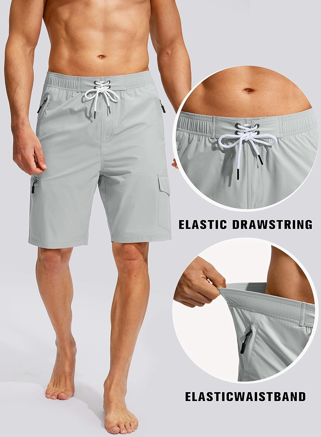 Kayrth Men's Swim Trunks Quick Dry Board Shorts with 5 Pockets Swimsuit Swimwear for Men - No Mesh Liner