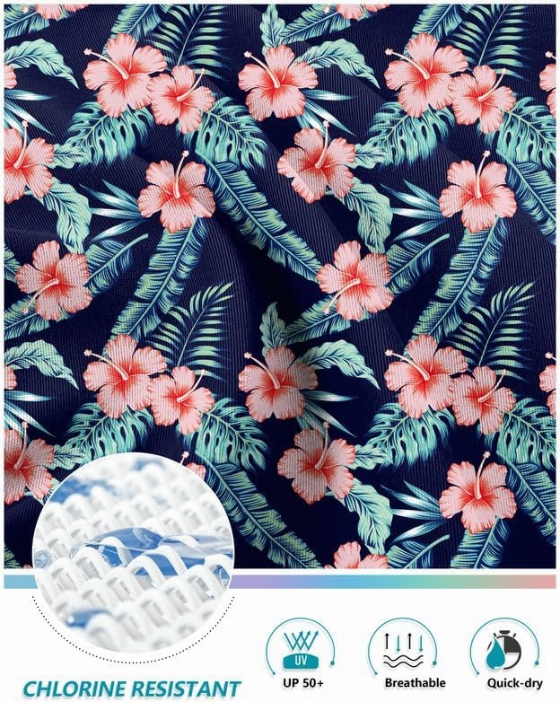 Kayrth Women's High Waisted Swim Skirt with Zipper Pockets Tummy Control Bathing Suit Swimsuit Tankini Bottoms