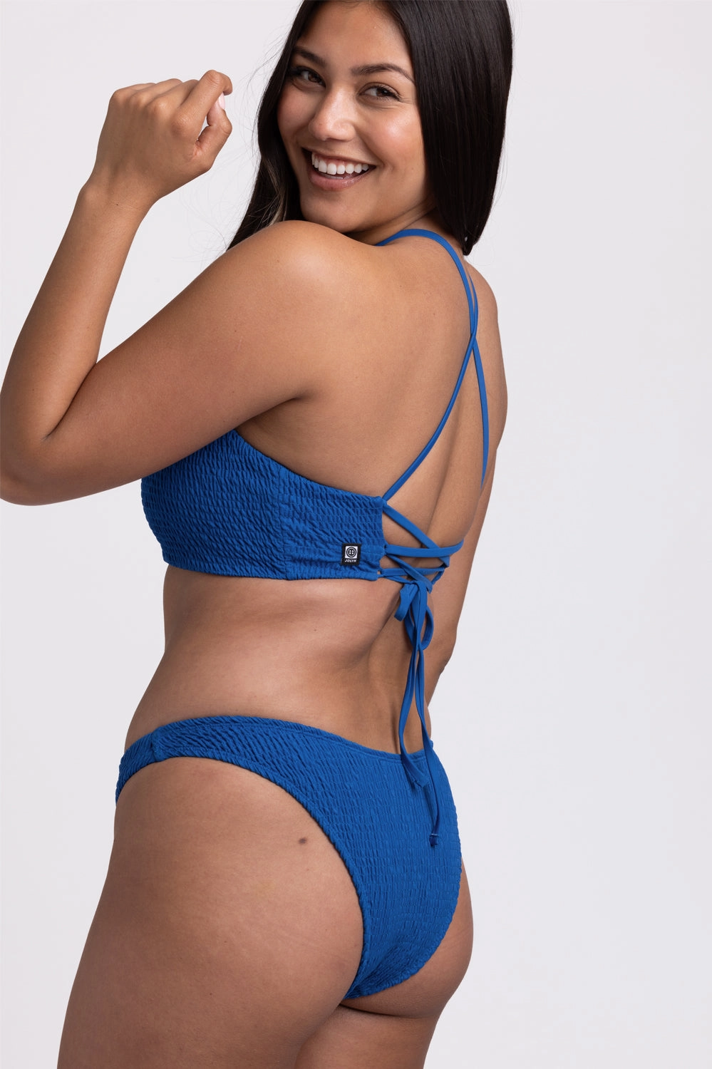 Kelia Smocked Bikini Bottom - Bluewave