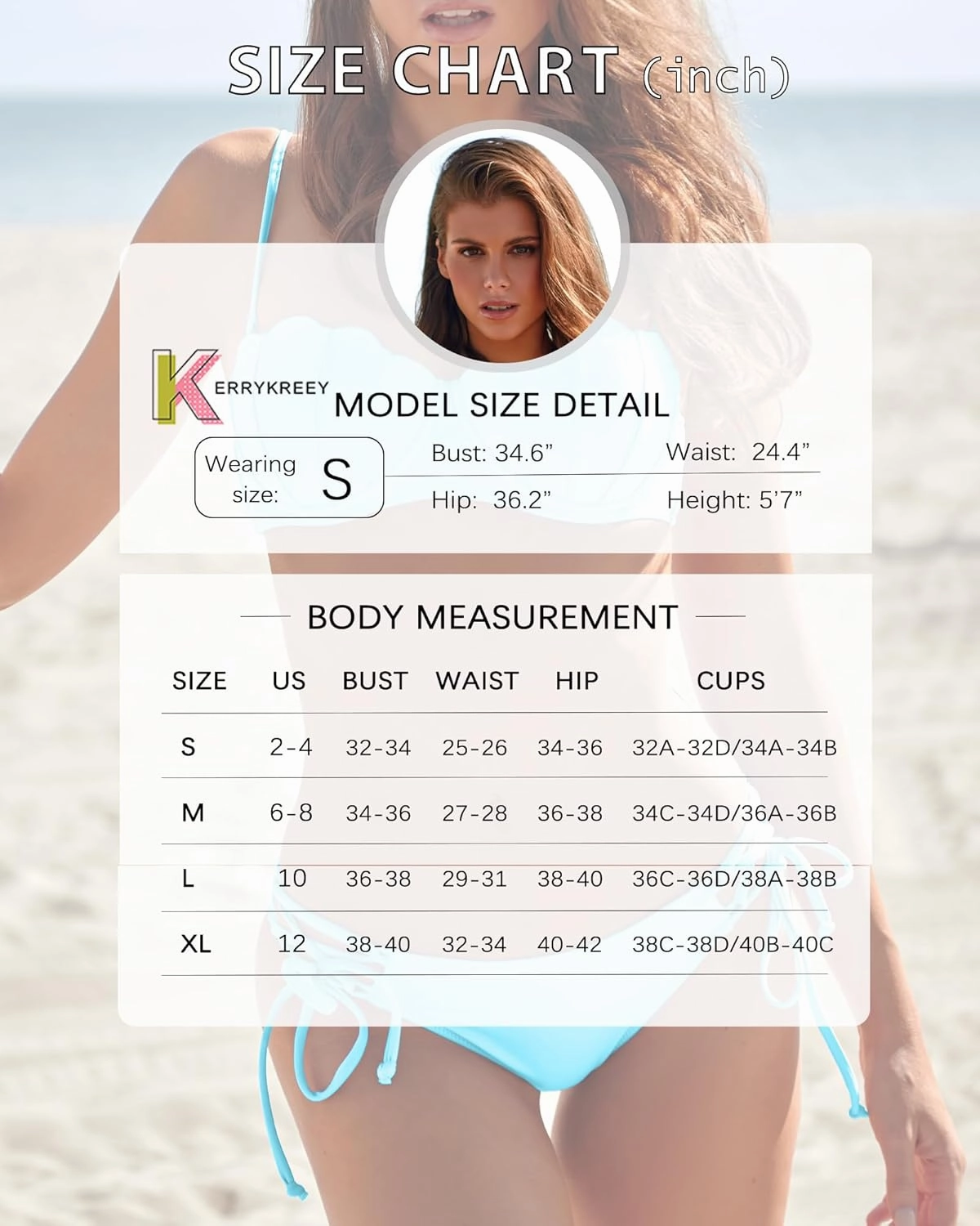 KerryKreey Underwire Swimsuits for Women Push Up Bikini Sets High Cut Cheeky Two Piece Lace Up Tie Side Bathing Suits