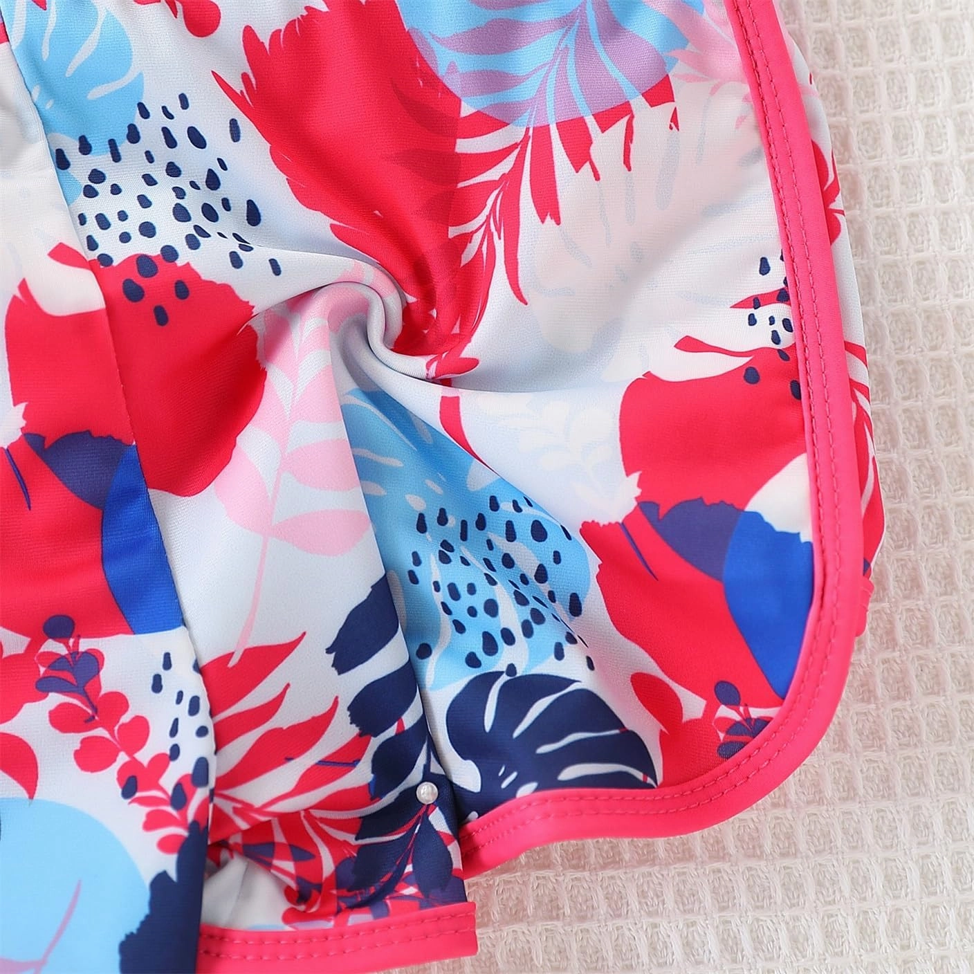 Kid Girl Swimsuit Bikini Set 2PC Bathing Suit for Girls, Tropical Girls' Full Coverage Swimwear Shorts Set