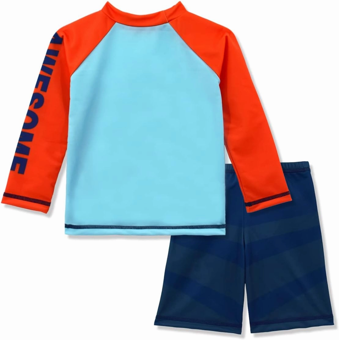 Kids Short Sleeve Sunsuit Swimwear Boys Two Piece Rash-Guard-Sets Dinosaur Pattern