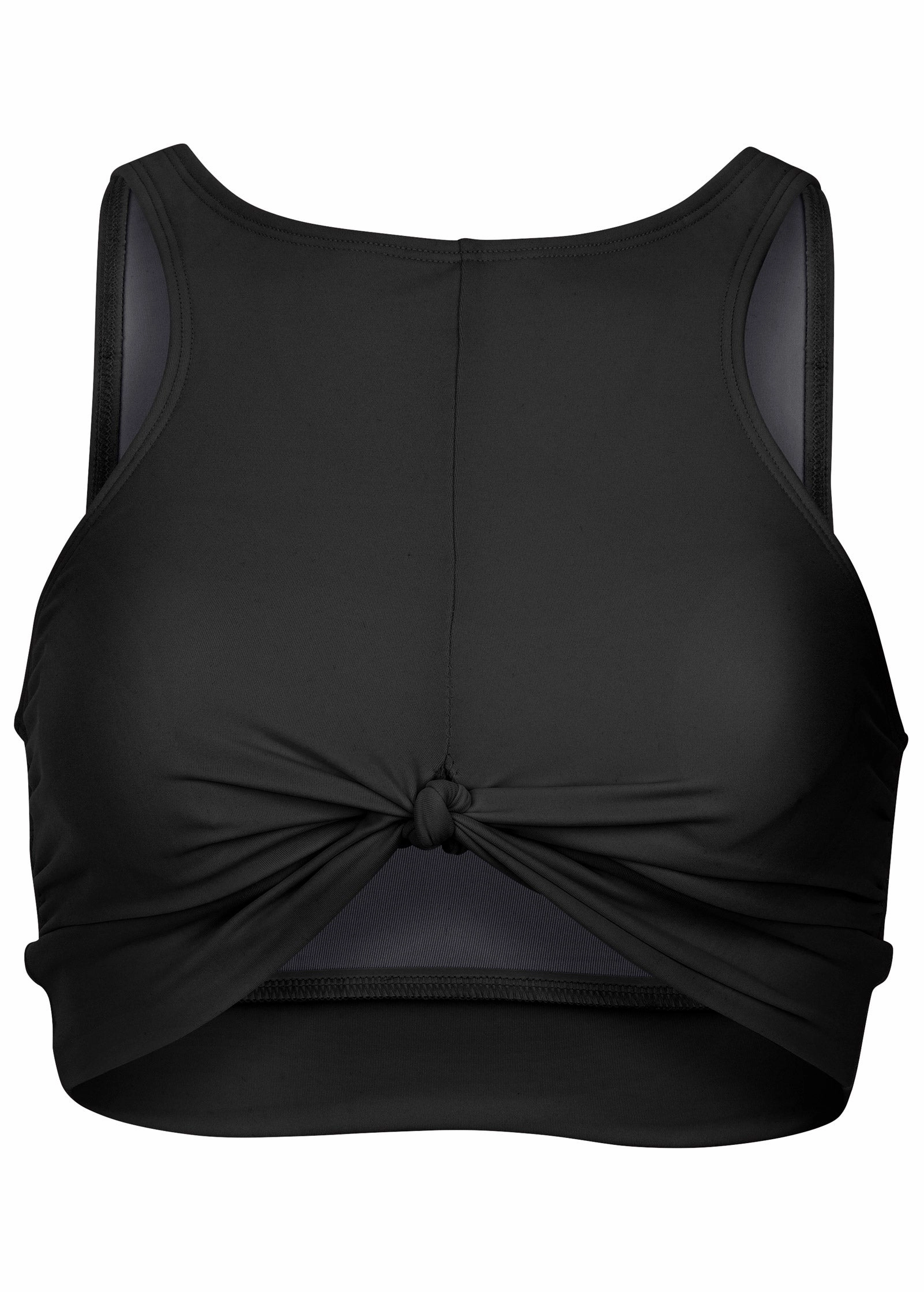 Knot High-Neck Top - Black Beauty