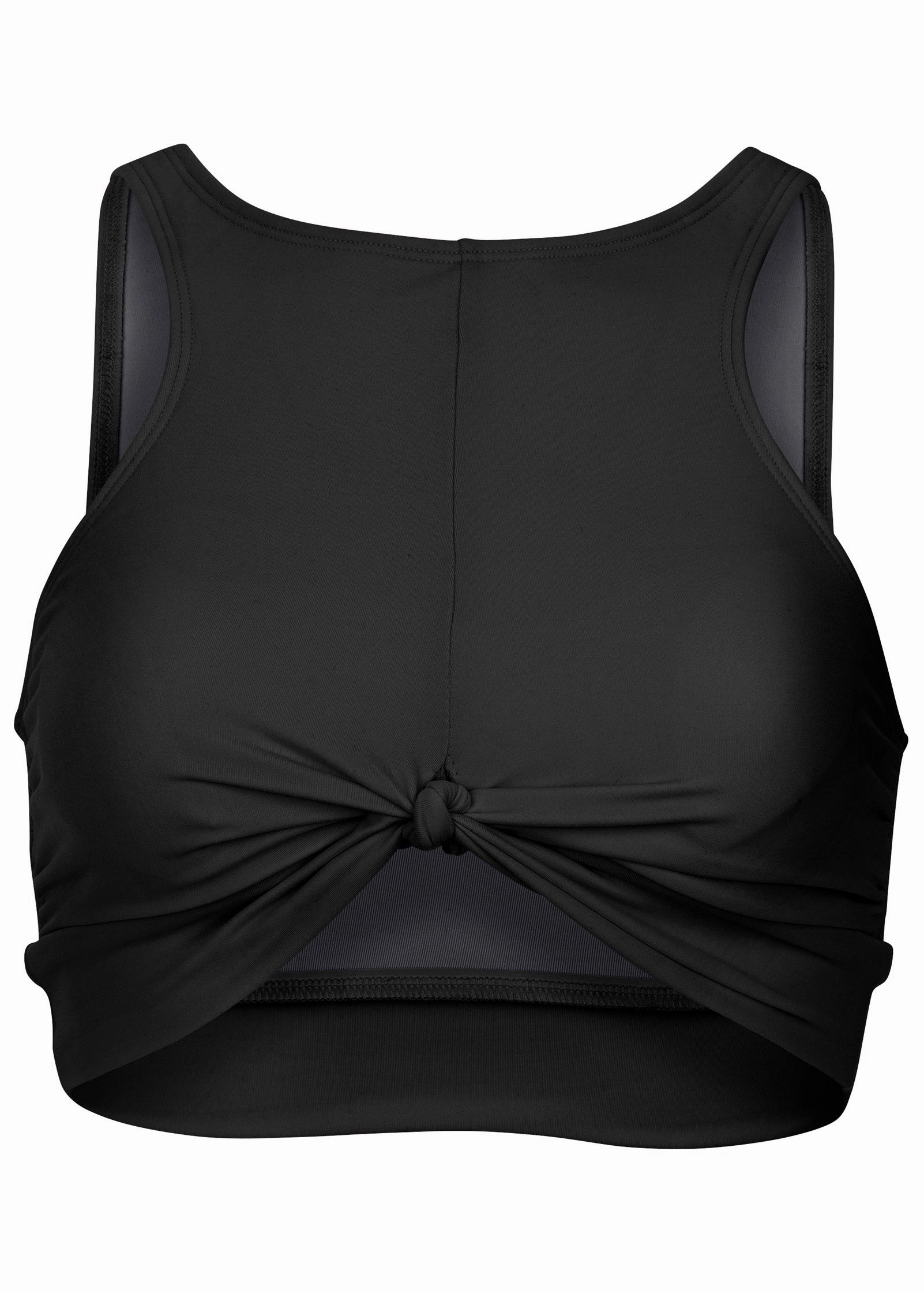 Knot High-Neck Top - Black Beauty